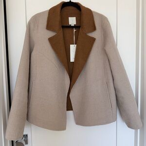 Joie Two-Tone Beige and Brown Wool Blend Blazer